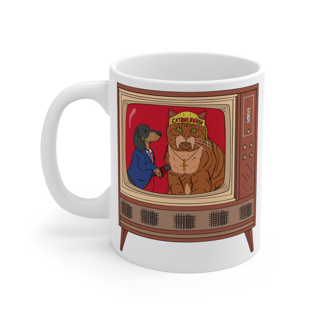 CATAMANIAC RETRO TV COFFEE MUG