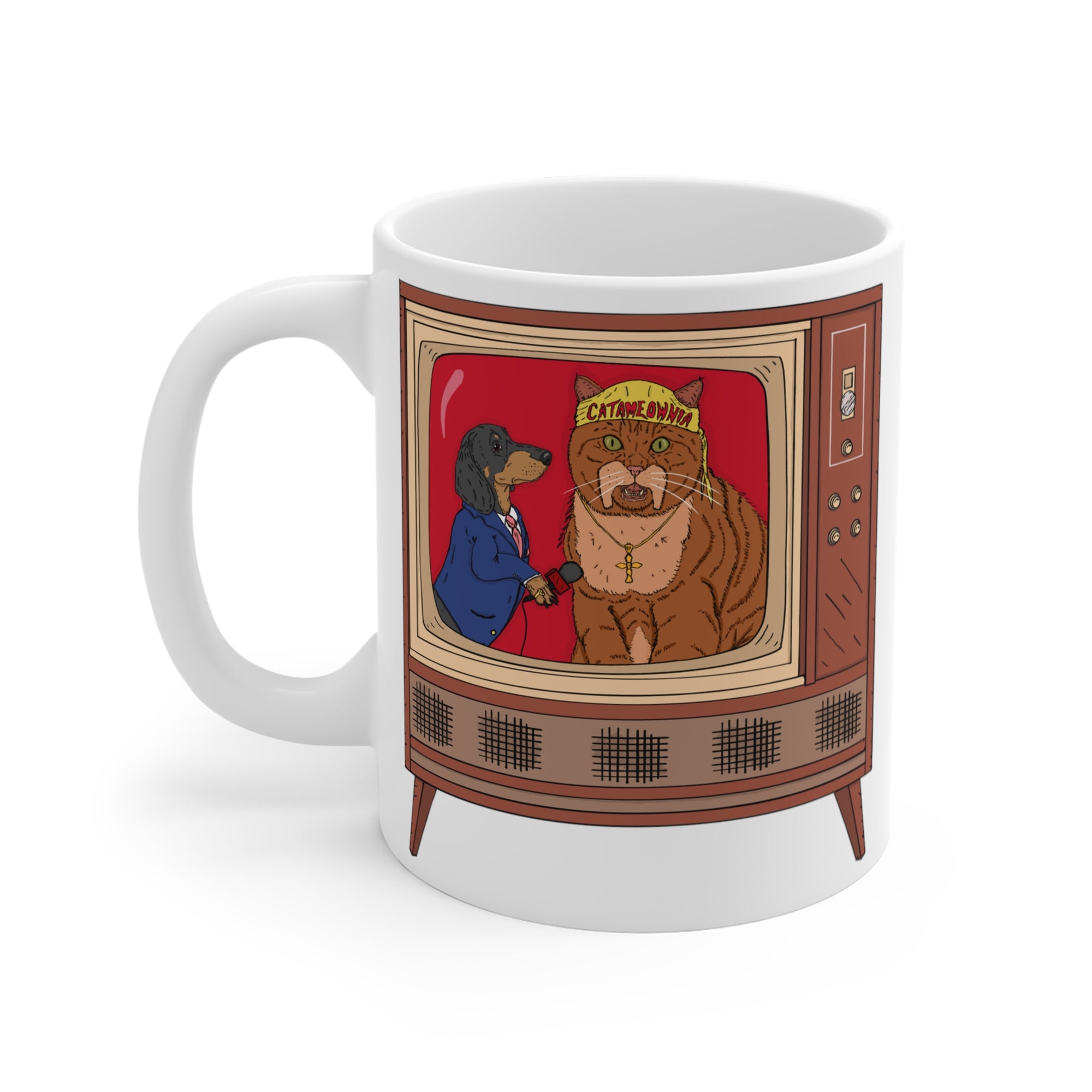 CATAMANIAC RETRO TV COFFEE MUG