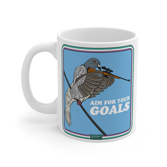 Aim For Your Goals Pigeon 11oz Coffee Mug