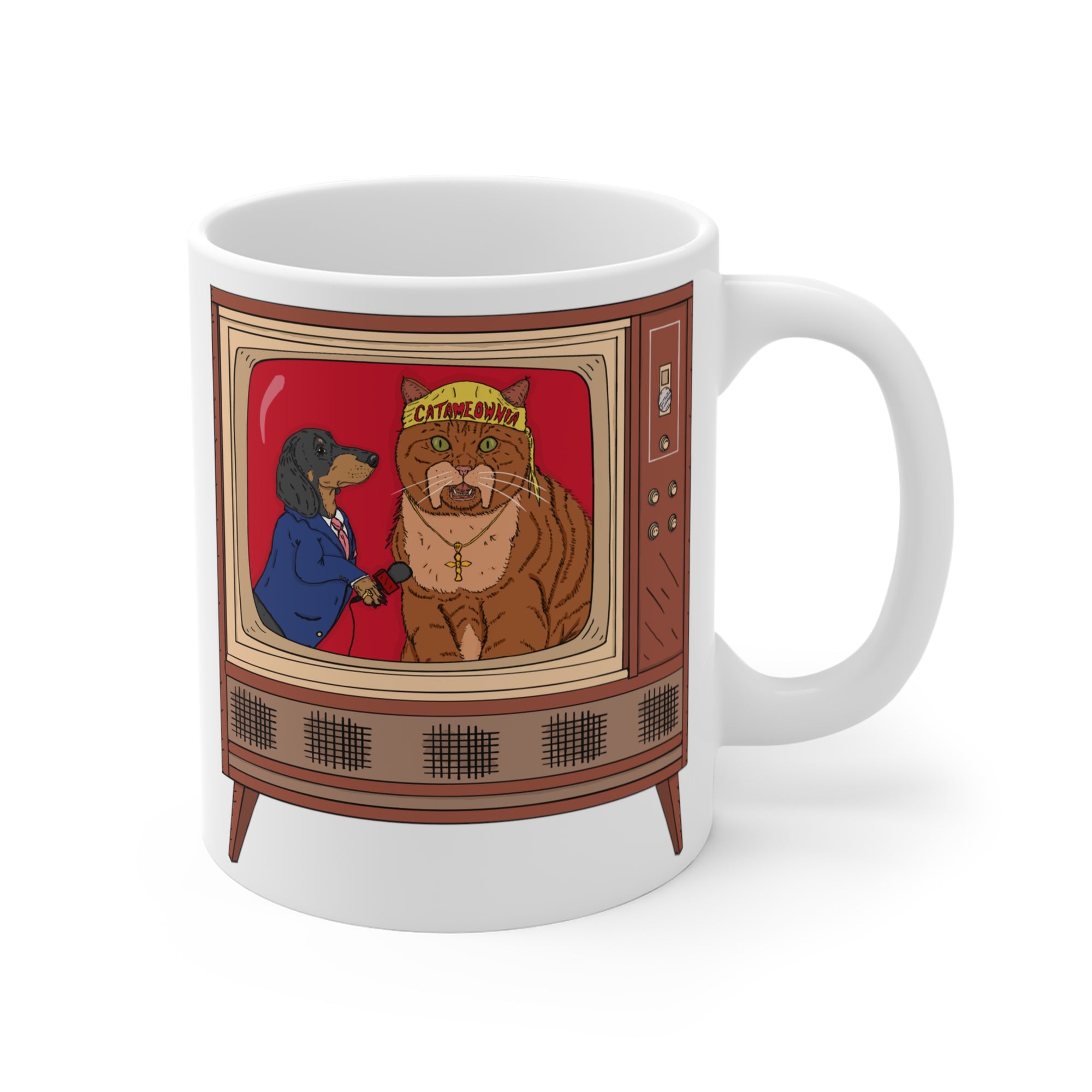 CATAMANIAC RETRO TV COFFEE MUG