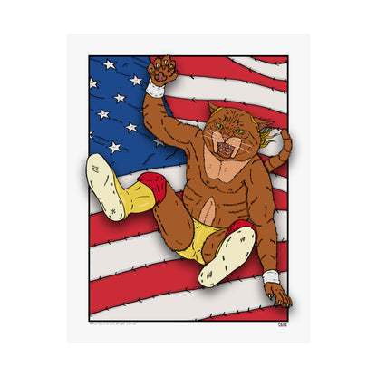 Big Cat Leg Drop For America Print