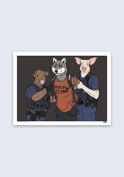 Big Bad Protesting Wolf Print