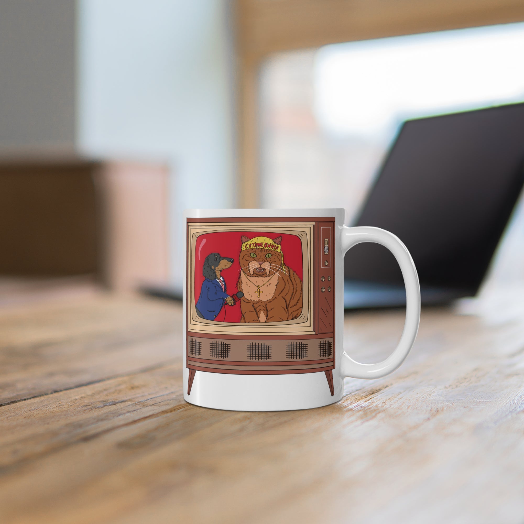 CATAMANIAC RETRO TV COFFEE MUG