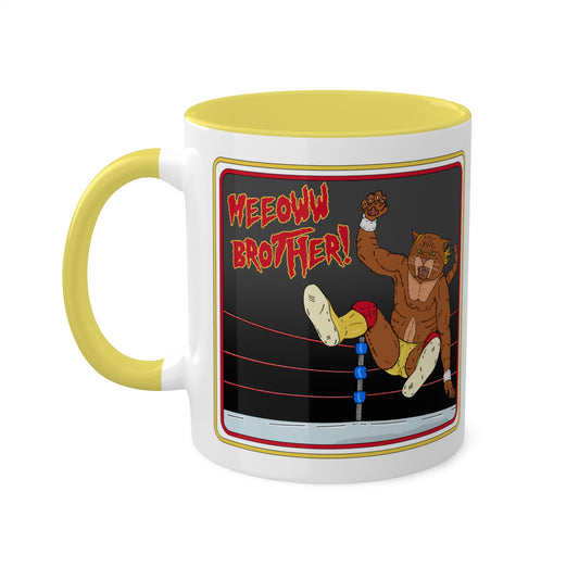 "Meow Brother!" Cat Wrestling 11oz Mug