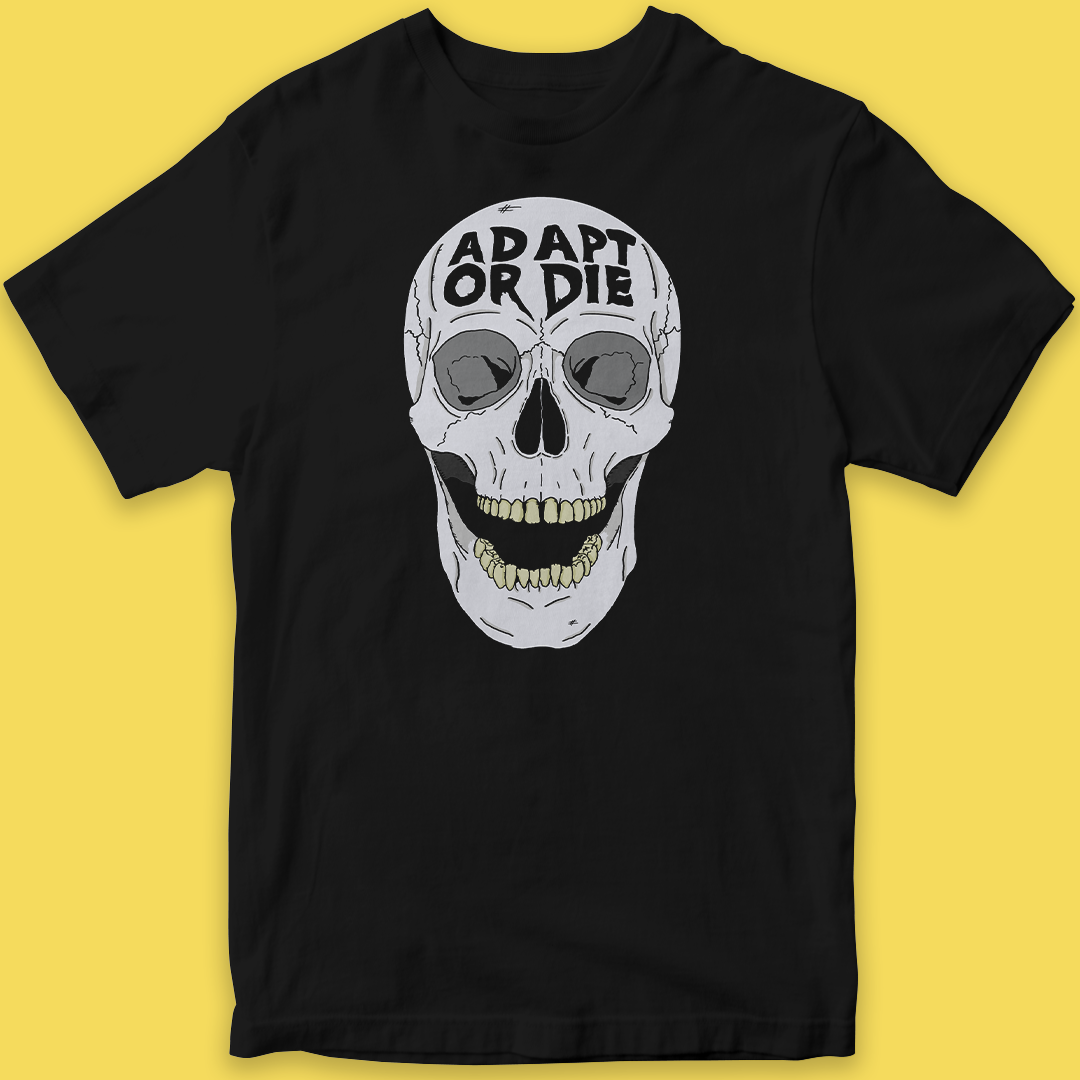ADAPT OR DIE SKULL T-SHIRT