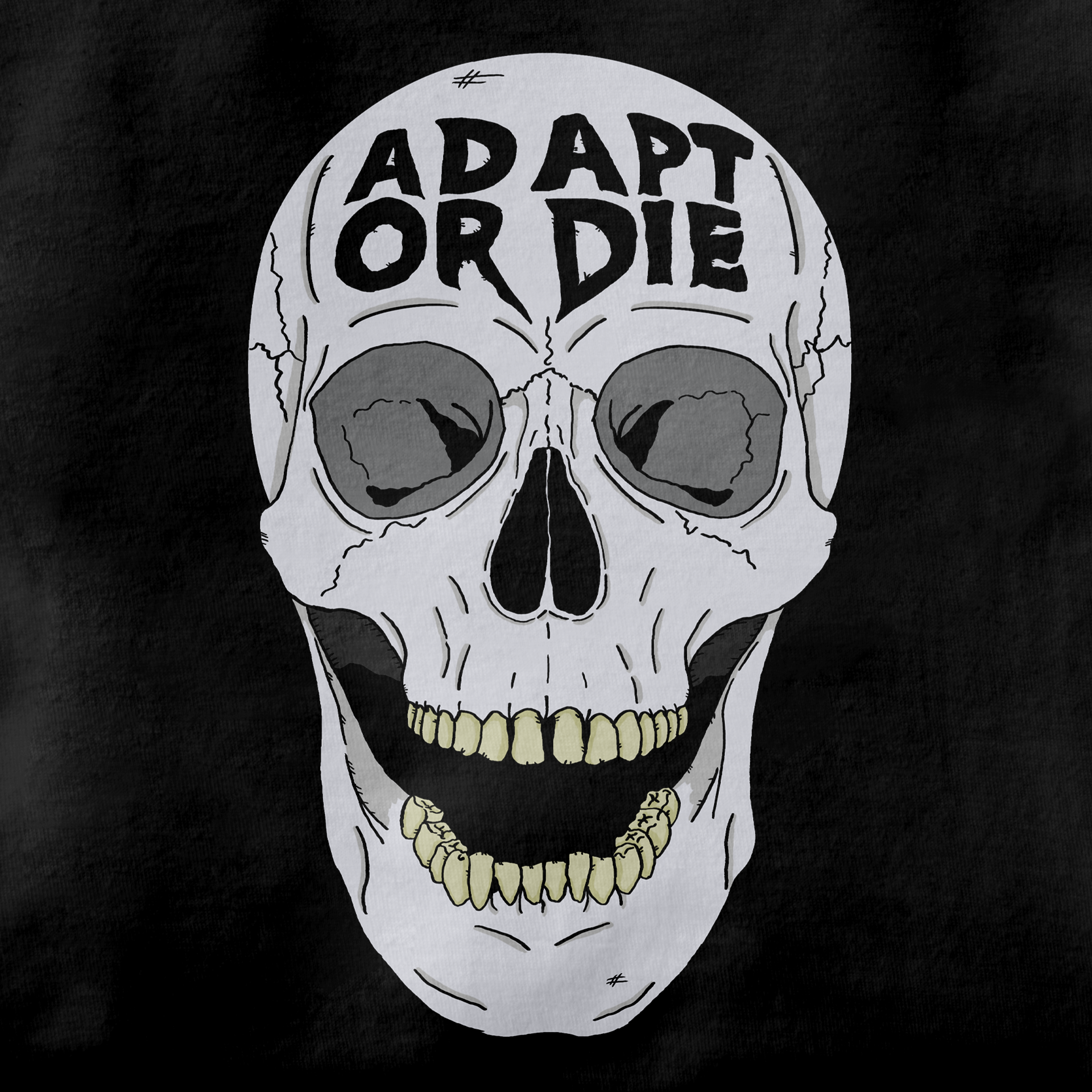 ADAPT OR DIE SKULL T-SHIRT