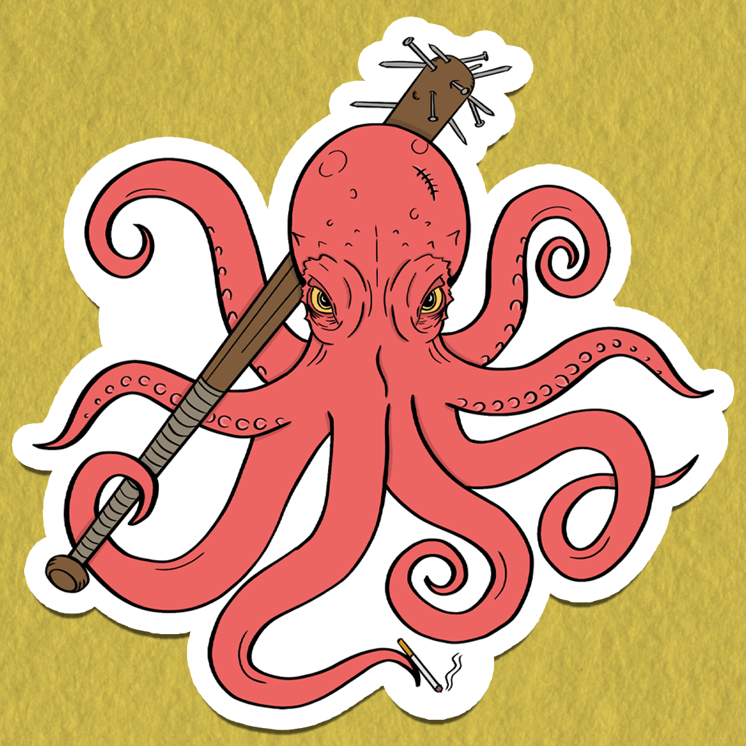 Badass Octopus Sticker