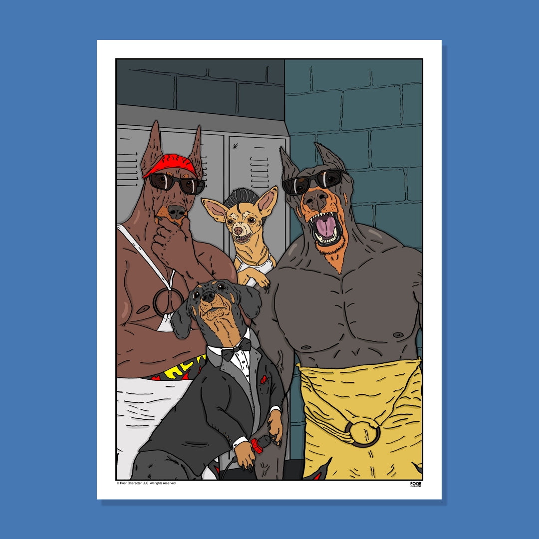 HARLEM HOUNDS WRESTLING PRINT