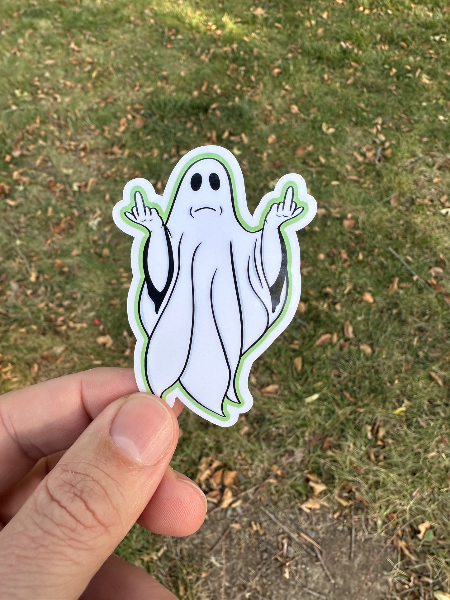 Middle Finger Ghost Sticker