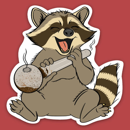 METHING AROUND RACCOON STICKER