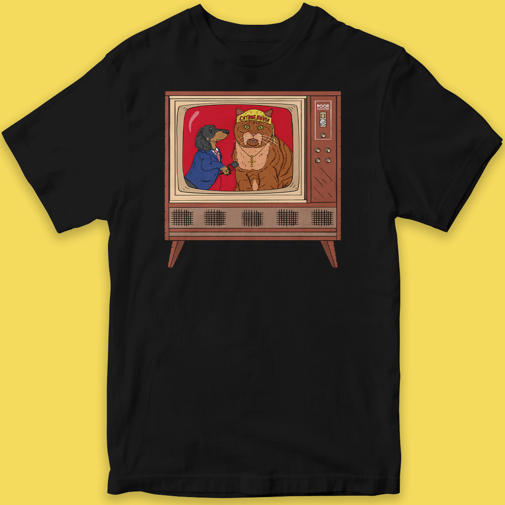 CATAMANIAC RETRO TV T-SHIRT