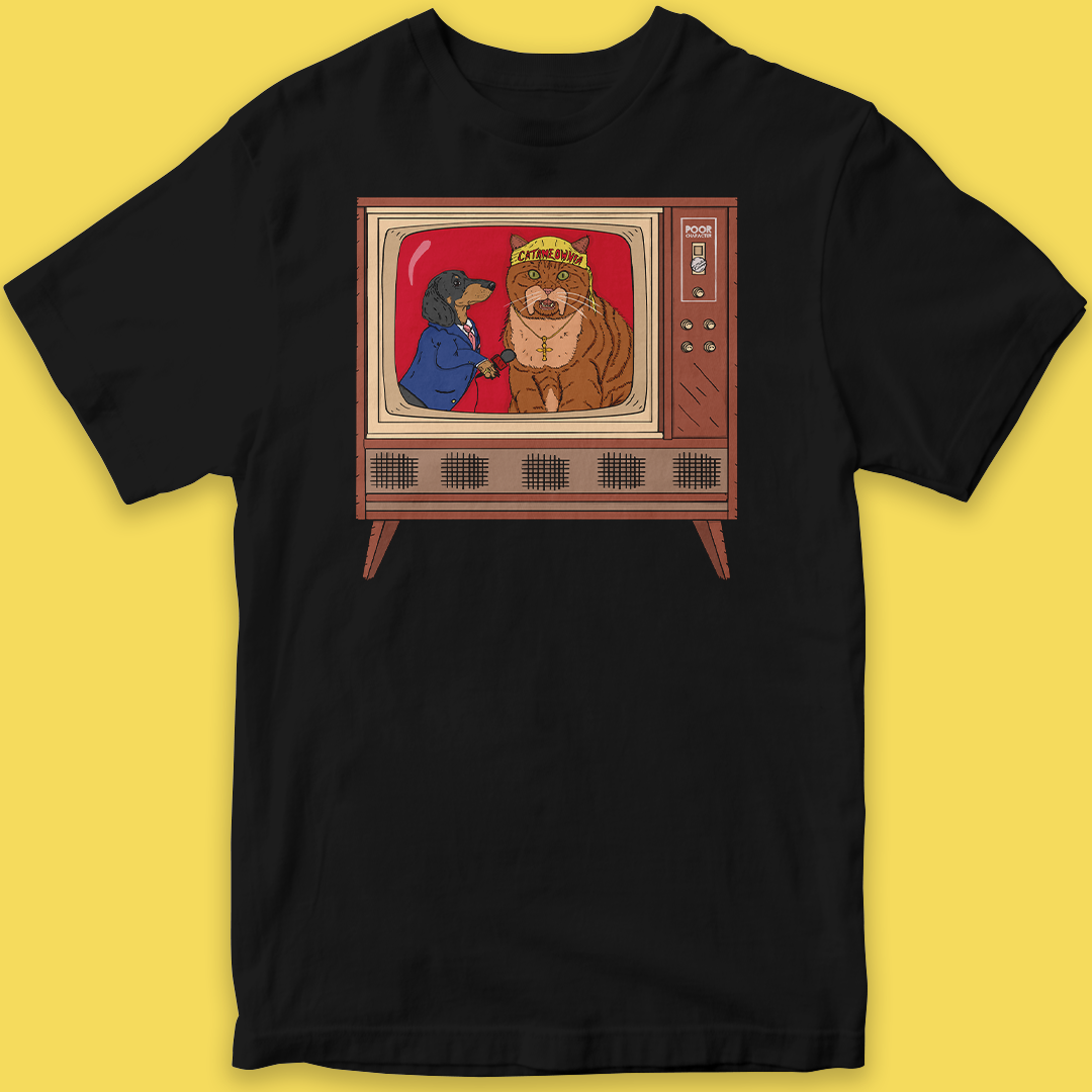 CATAMANIAC RETRO TV T-SHIRT