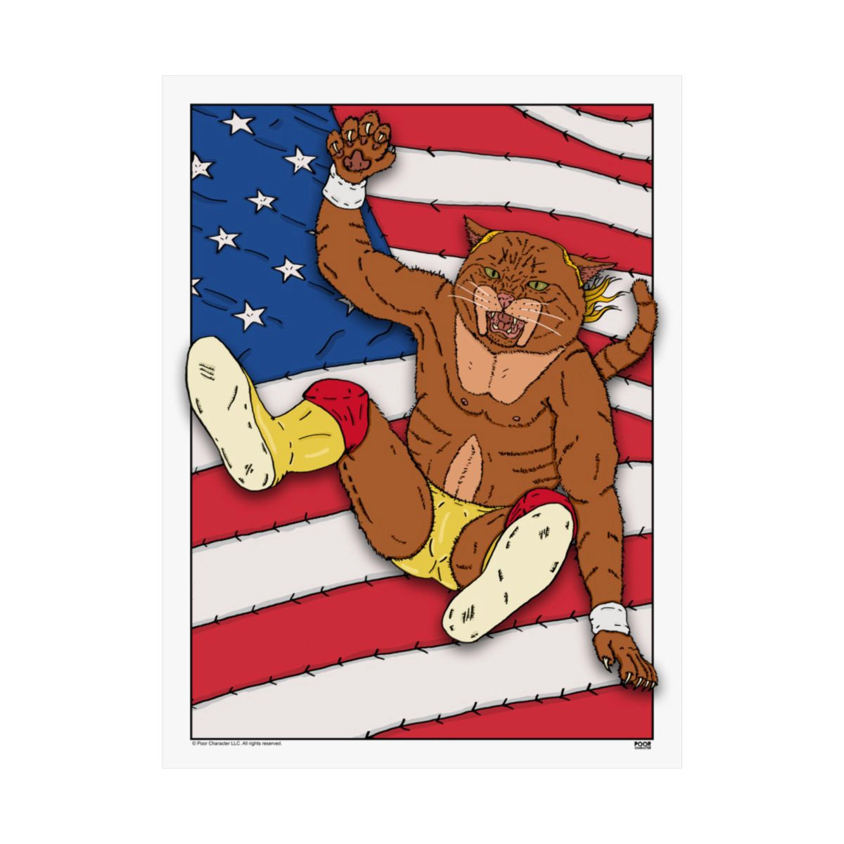 CATAMANIAC ALL-AMERICAN LEG DROP PRINT
